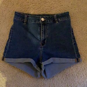 blue jean shorts